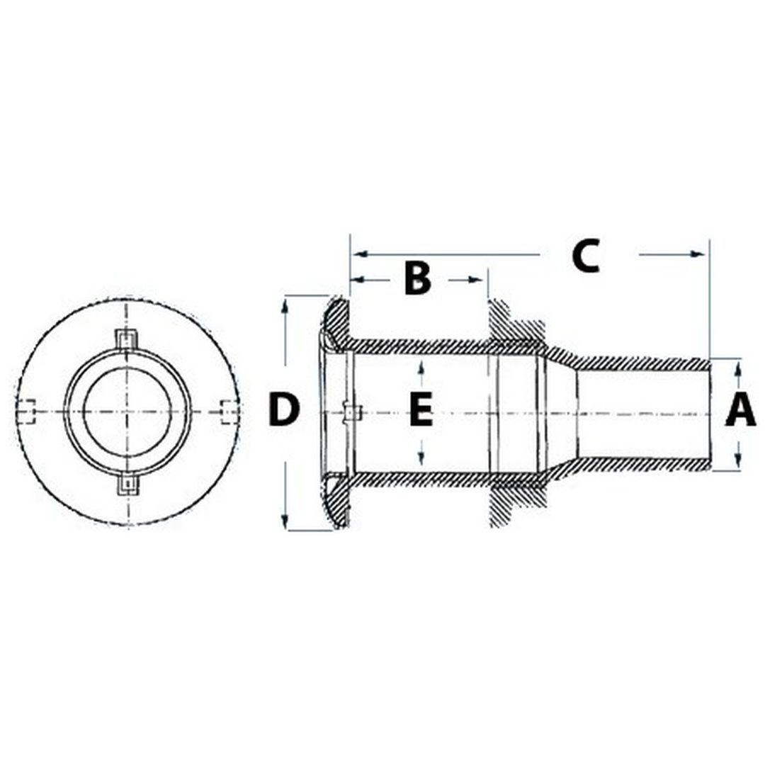 Genomföring Svart Nylon Osculati – bild 2