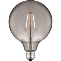 Glob G125 E27 2W LED filament 2700K, rök