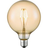 Glob G125 E27 4W LED filament dimbar 2700K, amber