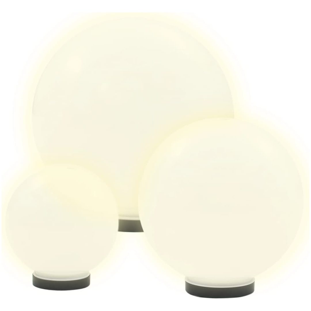 Globlampa LED set 3 st sfäriska 20/30/40 cm PMMA vidaXL – bild 3