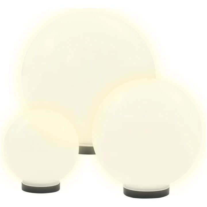 Globlampa LED set 3 st sfäriska 20/30/40 cm PMMA vidaXL – bild 3