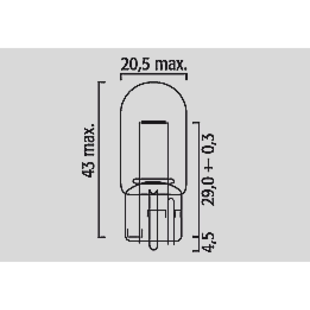 Glödlampa 12V FLOSSER BULB 12V 21/5W T20 W3X16Q 10PK – bild 2
