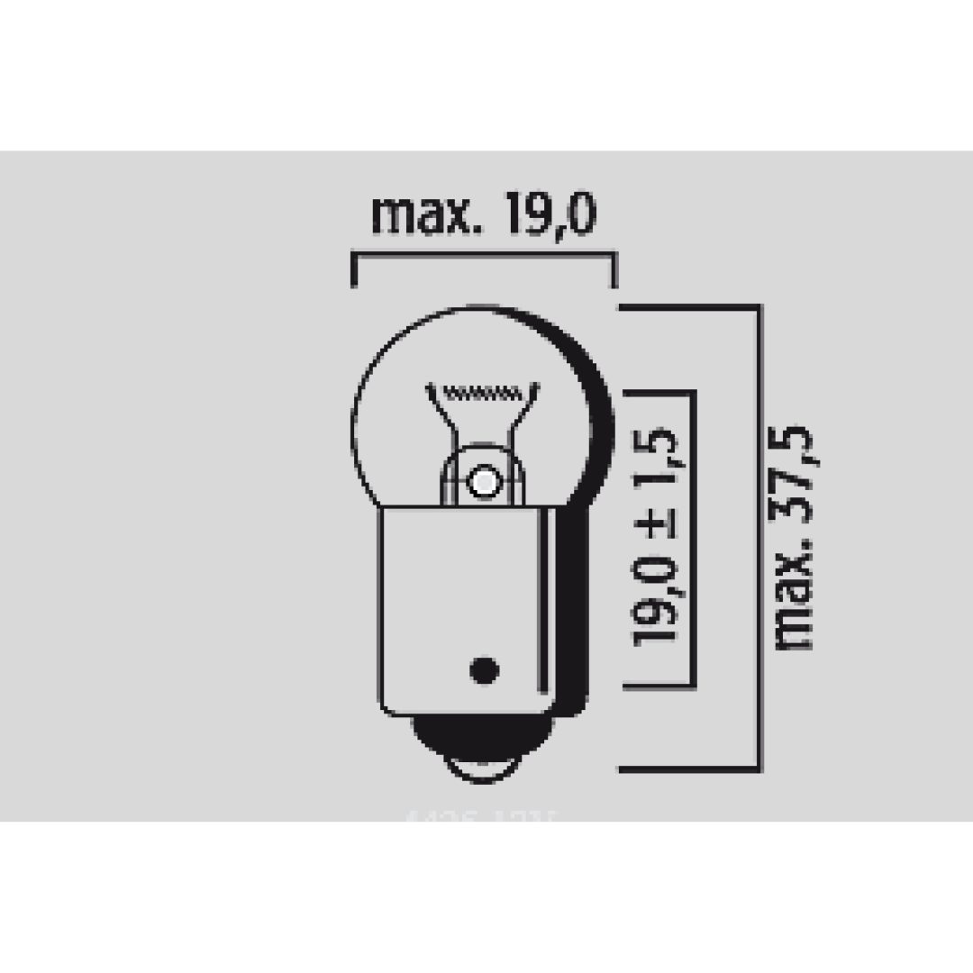 Glödlampa 12V FLOSSER BULB 12V 21W BA15S ROUND 10PK – bild 3