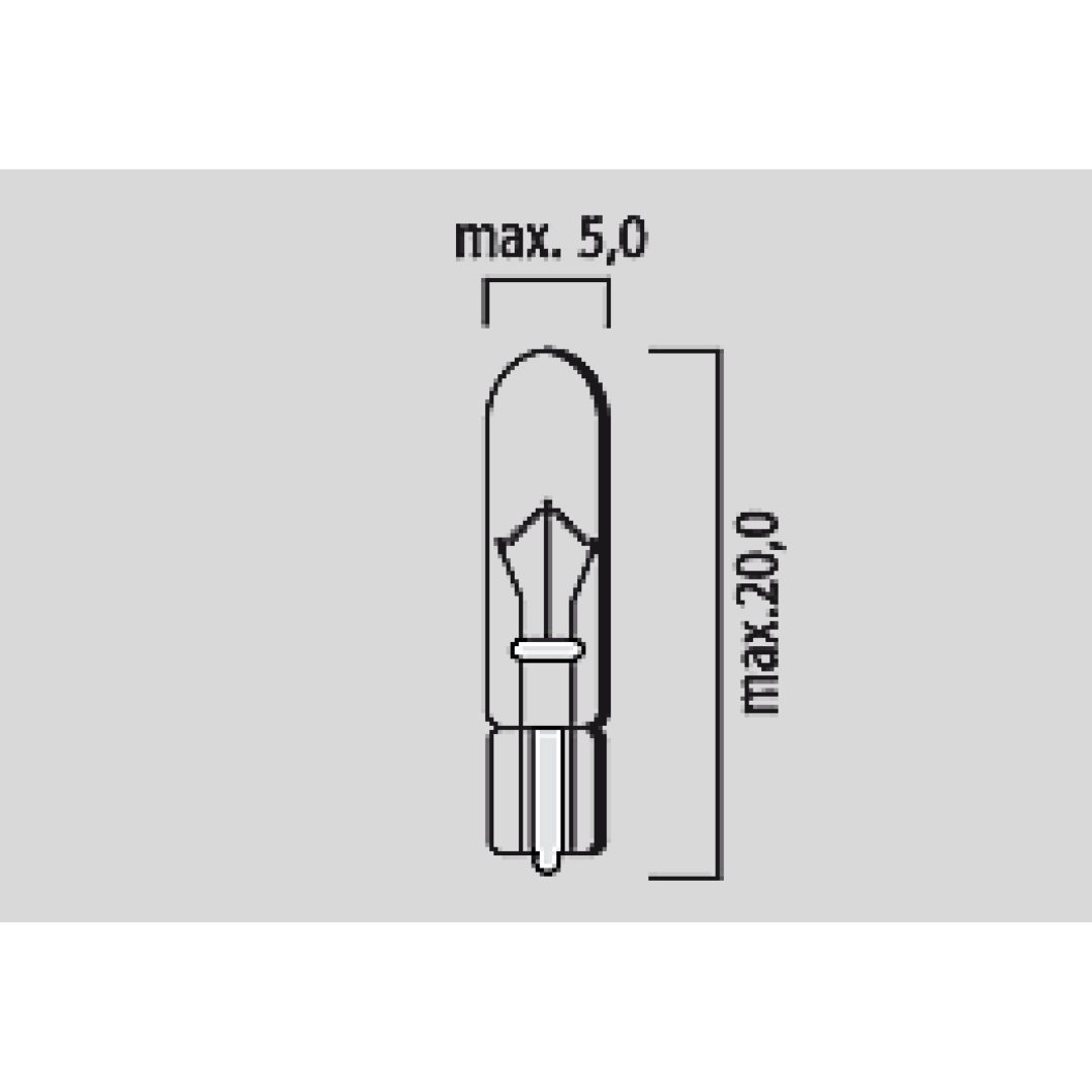 Glödlampa 12V FLOSSER BULB 12V 2W T5 W2X4,6D 10PK – bild 3