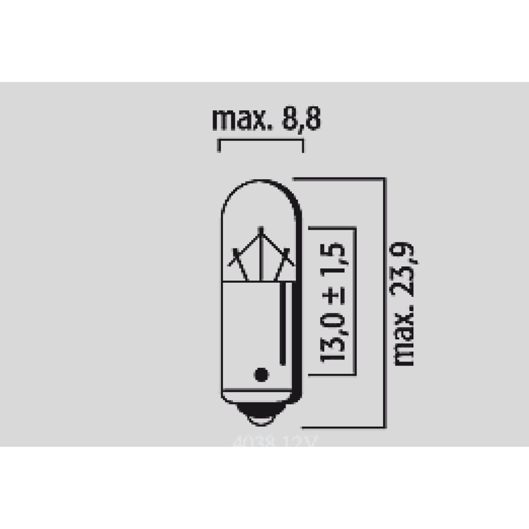 Glödlampa 12V FLOSSER BULB 12V 3W BA9S 10PK – bild 3