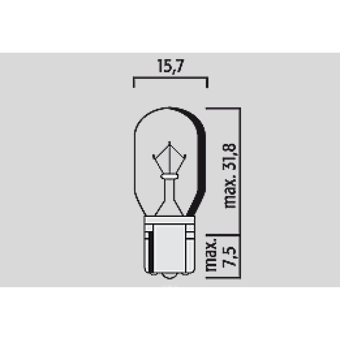 Glödlampa 12V FLOSSER BULB 12V16W T15 W2,1X9,5D 10PK – bild 2