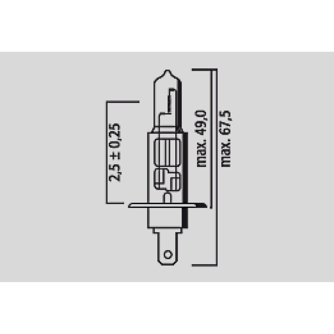 Glödlampa 12V FLOSSER BULB H1 12V 55W P14,5S – bild 2