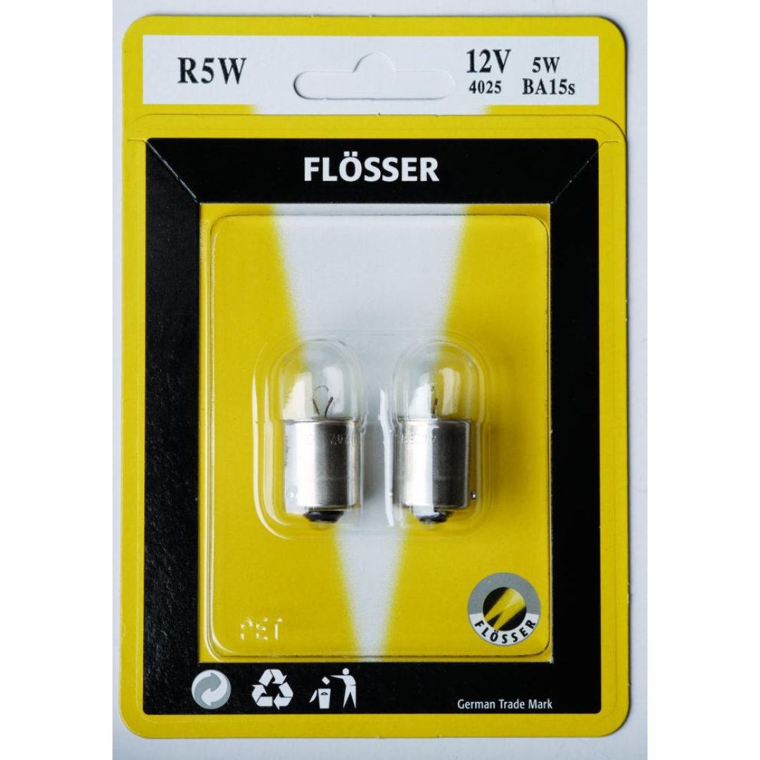 Glödlampa 12V FLOSSER BULB R5W 12V 5W BA15S 10PK