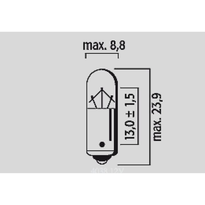 Glödlampa 12V FLOSSER BULB T4W 12V 4W BA9S 10PK – bild 2