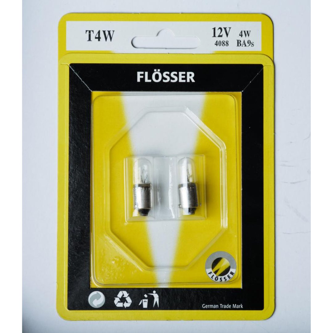 Glödlampa 12V FLOSSER BULB T4W 12V 4W BA9S 10PK