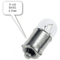 Glödlampa BA9S 6V 4W(10) Sockel BA9S 2659