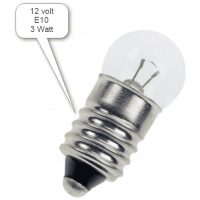Glödlampa E10 12V 3W(10) SOCKEL E10