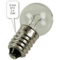 Glödlampa E10 6V 2.4W(10) Sockel E10
