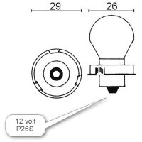 Glödlampa P26S 12V 15W SOCKEL P 26S SYM M.FL.