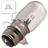 Glödlampa PX15D 6V 15/15W(10) HONDA PX15D