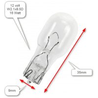 Glödlampa W2.1X9.5D 12V 16W