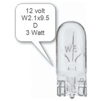 Glödlampa W2.1X9.5D 12V 3W