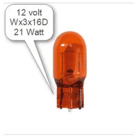 Glödlampa WX3X16D 12V 21W ORANGE GLÖDLAMPA