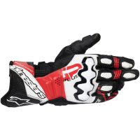 GLOVE GP+ R V3 LTHR BK/WT/BRT RD S
