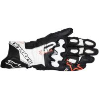 GLOVE GP+ R V3 LTHR BK/WT/RD S