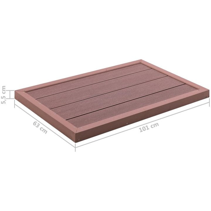 Golv till utedusch brun 101x63x5,5 cm WPC vidaXL – bild 5