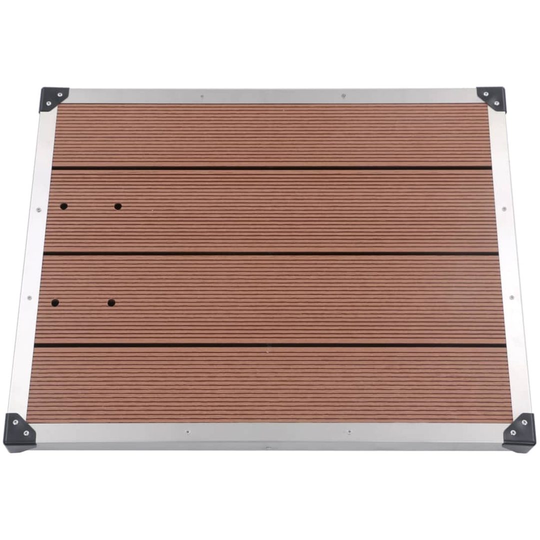Golv till utedusch WPC rostfritt stål brun vidaXL 80 x 62 cm – bild 2