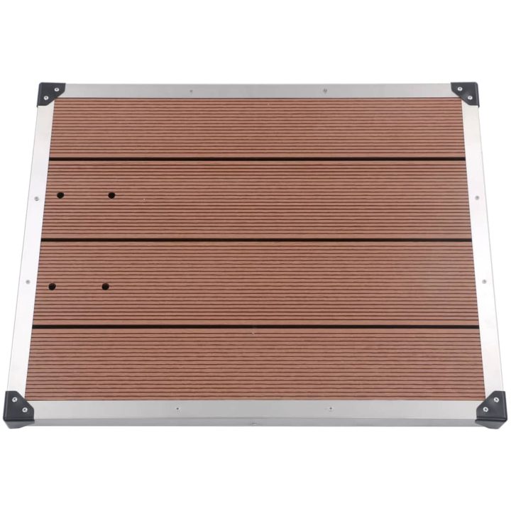 Golv till utedusch WPC rostfritt stål brun vidaXL 80 x 62 cm – bild 2