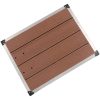 Golv till utedusch WPC rostfritt stål brun vidaXL 80 x 62 cm – miniatyr 3