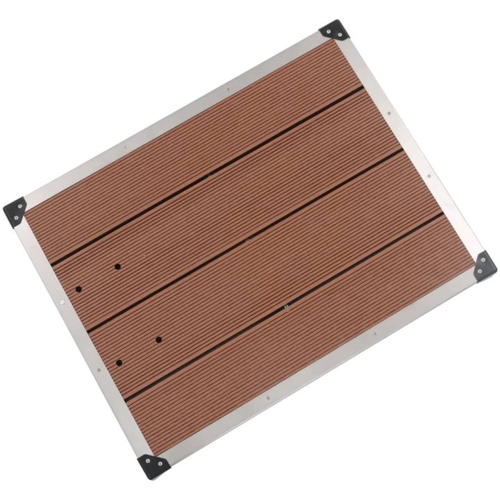 Golv till utedusch WPC rostfritt stål brun vidaXL 80 x 62 cm – bild 3