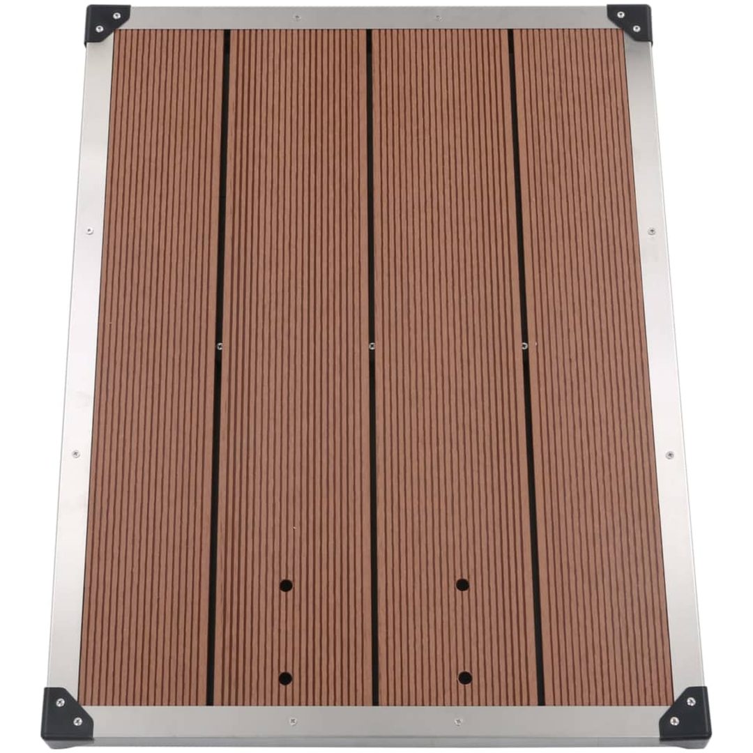 Golv till utedusch WPC rostfritt stål brun vidaXL 80 x 62 cm – bild 4