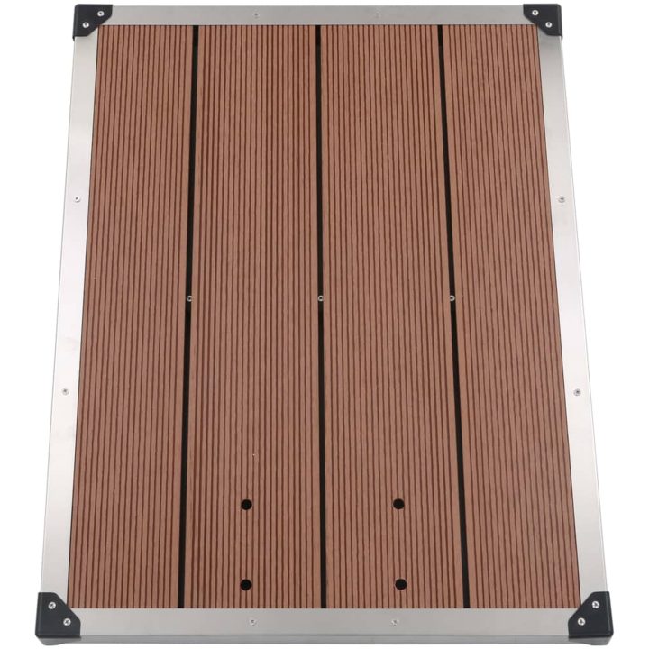 Golv till utedusch WPC rostfritt stål brun vidaXL 80 x 62 cm – bild 4