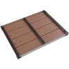 Golv till utedusch WPC rostfritt stål brun vidaXL 80 x 62 cm – miniatyr 5