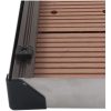 Golv till utedusch WPC rostfritt stål brun vidaXL 80 x 62 cm – miniatyr 6
