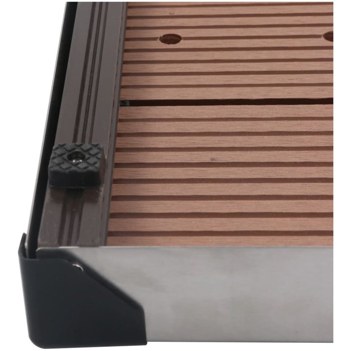 Golv till utedusch WPC rostfritt stål brun vidaXL 80 x 62 cm – bild 6