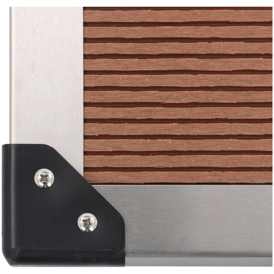 Golv till utedusch WPC rostfritt stål brun vidaXL 80 x 62 cm – bild 7
