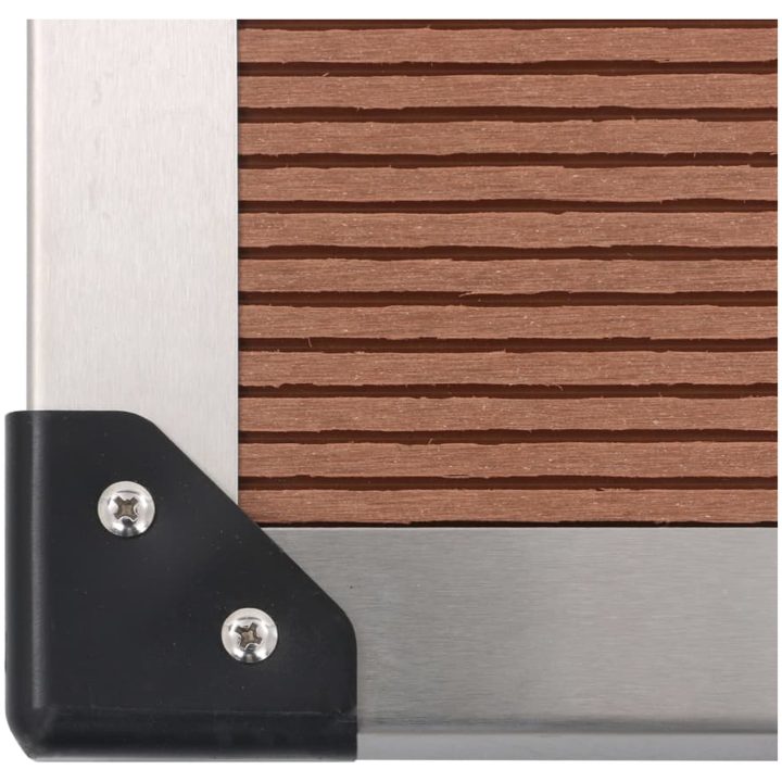 Golv till utedusch WPC rostfritt stål brun vidaXL 80 x 62 cm – bild 7