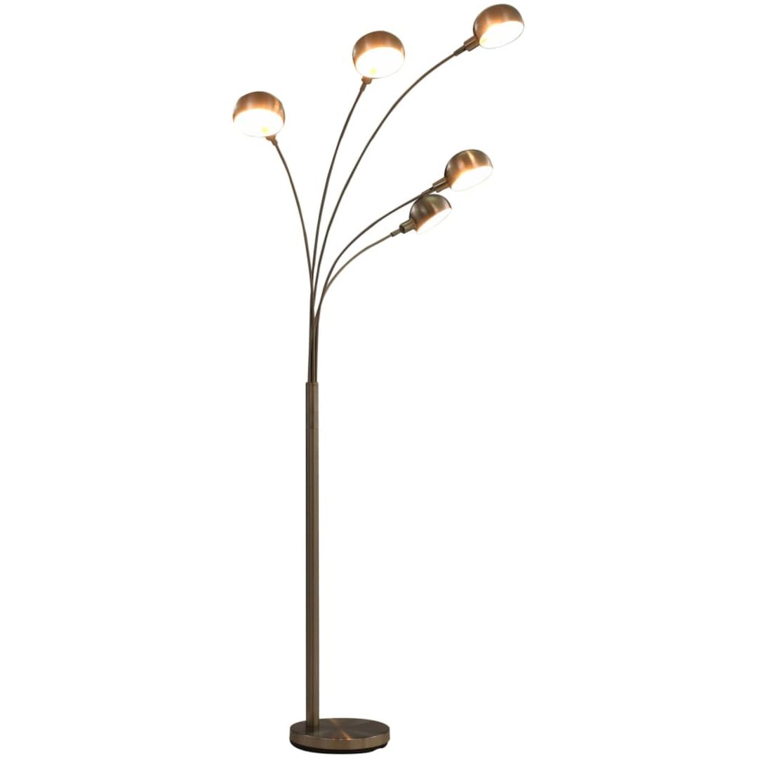Golvlampa 200 cm 5 x E14 silver vidaXL