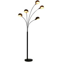 Golvlampa 200 cm 5 x E14 svart och guld vidaXL