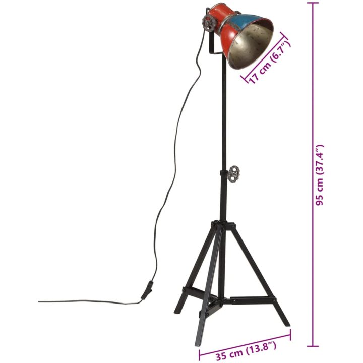 Golvlampa 25 W flerfärgad 35x35x65/95 cm E27 vidaXL – bild 11