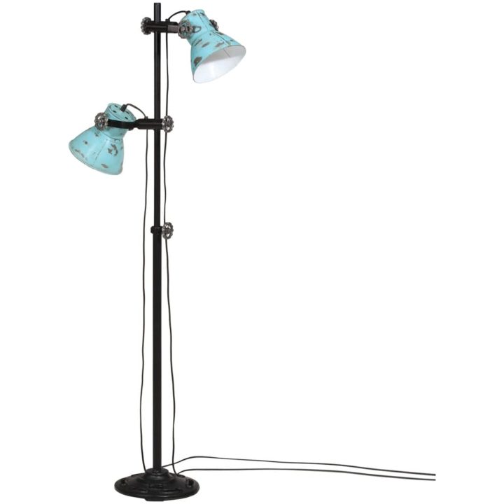 Golvlampa 25 W nött blå 25x25x90/140 cm E27 vidaXL – bild 2