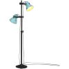 Golvlampa 25 W nött blå 25x25x90/140 cm E27 vidaXL – miniatyr 1