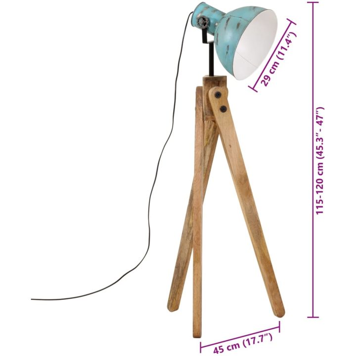 Golvlampa 25 W nött blå 45x45x120 cm E27 vidaXL – bild 11