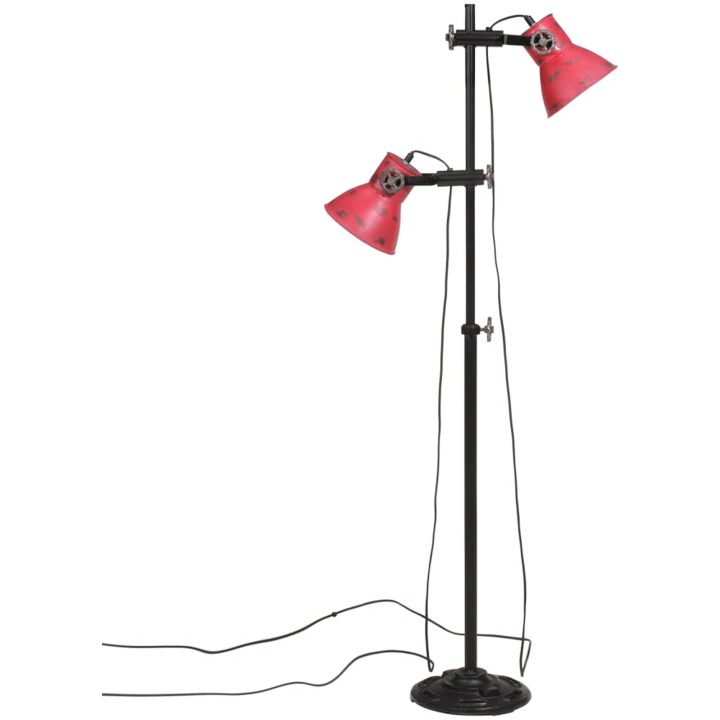 Golvlampa 25 W nött röd 25x25x90/140 cm E27 vidaXL – bild 4