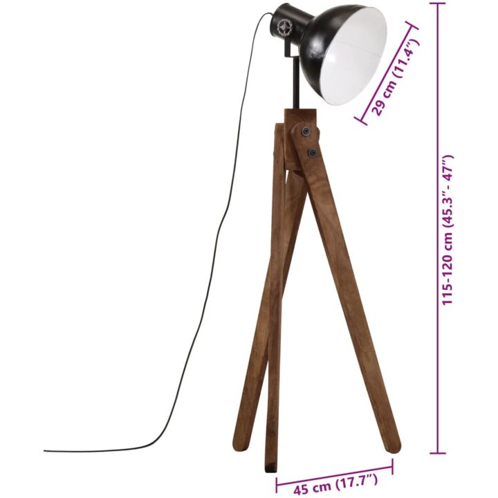 Golvlampa 25 W svart 45x45x120 cm E27 vidaXL – bild 11