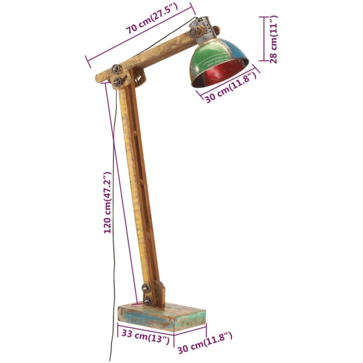 Golvlampa flerfärgad E27 vidaXL – bild 9