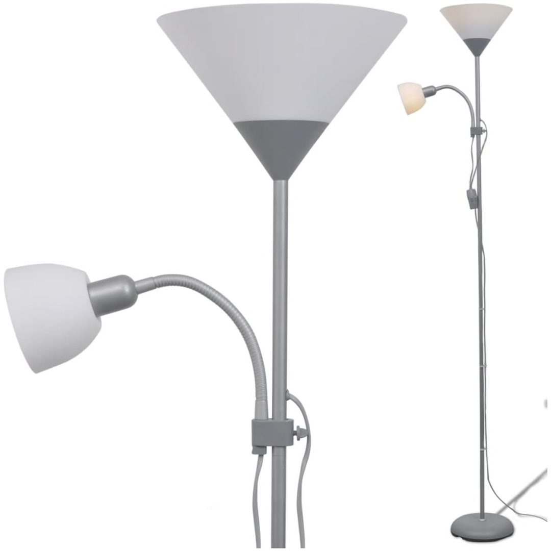 Golvlampa grå vidaXL – bild 3