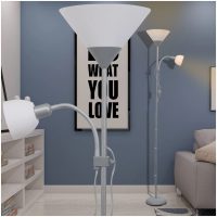 Golvlampa grå vidaXL