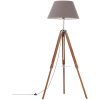 Golvlampa honungsbrun och grå massivt teakträ 141 cm vidaXL – miniatyr 2