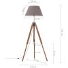 Golvlampa honungsbrun och grå massivt teakträ 141 cm vidaXL – miniatyr 9