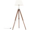 Golvlampa honungsbrun och vit massivt teakträ 141 cm vidaXL – miniatyr 2